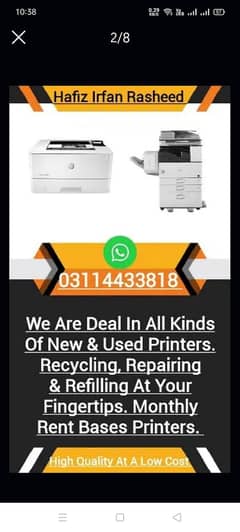 HP laserjet printer toner refill 03114433818
