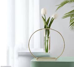 GOLDEN METAL VASE -1PC- MODERN ABSTRACT DESIGN