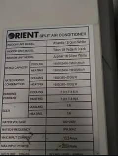 orient DC inverter Ac 1.5 ton