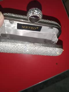 silver bridal clutch
