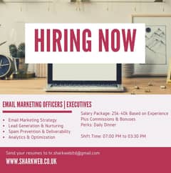 Staff Required | Email Marketing Officers | Executives, Fresh | Exp