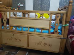 Baby Cot Wooden Baby Bed with Drawers