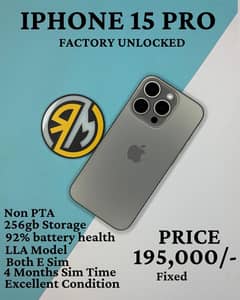 15 Pro 256gb Factory Unlocked Natural Titanium LLA