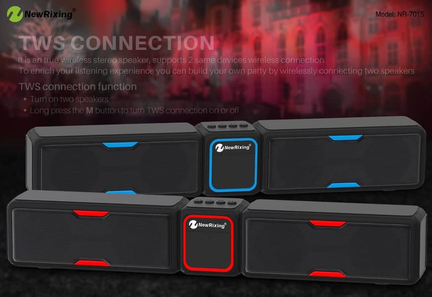 Audionic bluetooth speakers and portable sound bar NewRixing NR-7015 15