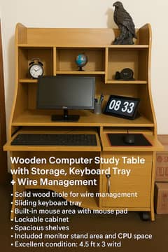 Wooden Computer/Study Table | Features are in Description