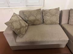 sofa L shaped for sale with cushions