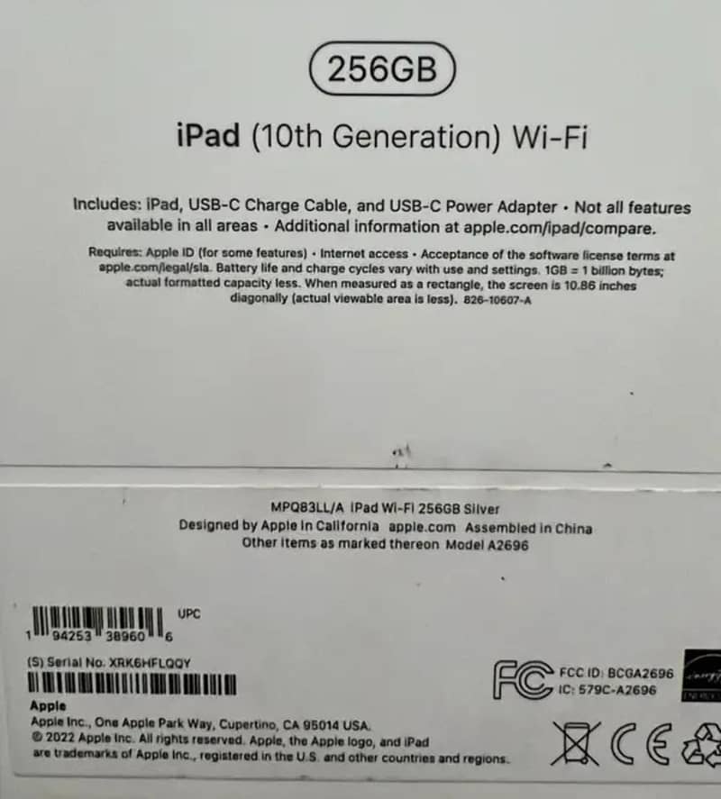 APPLE IPAD 10 GENERATION 256 GB ONLY BOX OPEN NOT USED 5