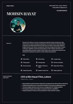 i’m professional video editor i need a job in lahore