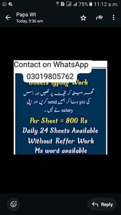 need male and female staff for assignment work