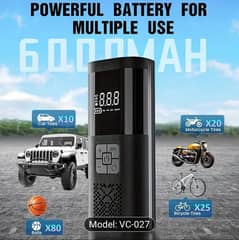 Cordless car Tire Inflator with LED Light & Digital Display