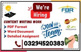 Data Entry Job / Typing Job / Assignment Job / Online Job