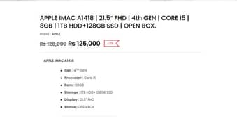 IMAC Core i5 4th Generation