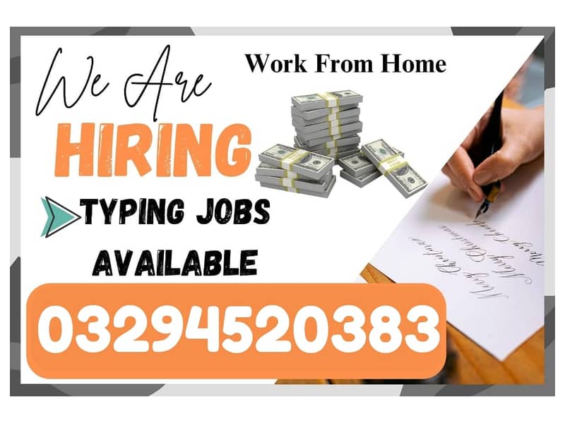 Typing job / Data Entry Job / Assignment Job / Online Job / Part Time 0
