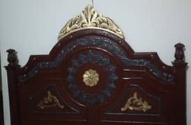 Dubal bad wooden with 2 saide table full saiz bed