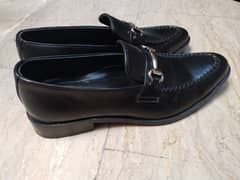 Mens Genuine Leather HorseBit Loafers Black