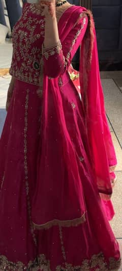 Pink Lehnga with handwork
