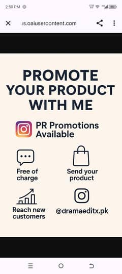 Promote Your Products on Instagram | Free PR by @dramaeditx. pk 