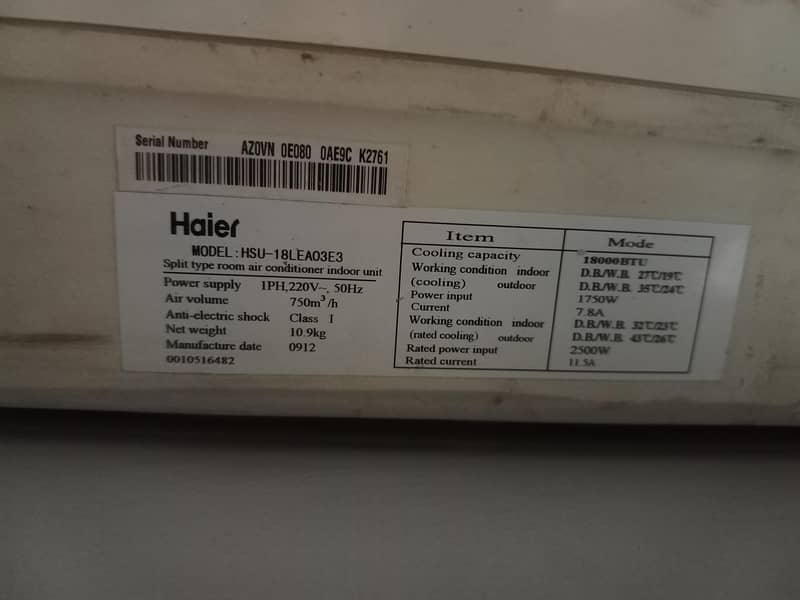 split ac haier 2012 model only needed to jump start with capacitor 1