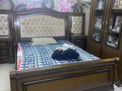 wood bed furniture 2side table. drsssing. 3 door cupboard. divider.
