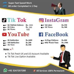 youtube tiktok Instagram Facebook