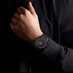 Luxury Black Aura Men's Watch – Stylish, Waterproof & Quartz Precision