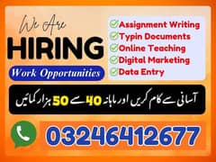 Online Part time/full time/home job/Assignments/Typing/Data entry/Ads