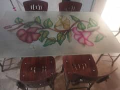 dinning table with six chairs urgent sale