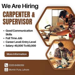 Supervisor/Carpenter for Kitchen Wardrobes Furniture Factory