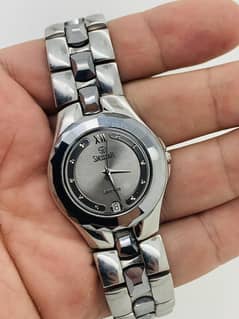 SWISTAR 34mm UNISEX TUNGSTEN SWISS SAPPHIRE CRYSTAL THIN QUARTZ WATCH