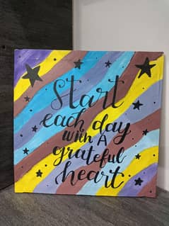 colourful hand-painted inspirational wall art