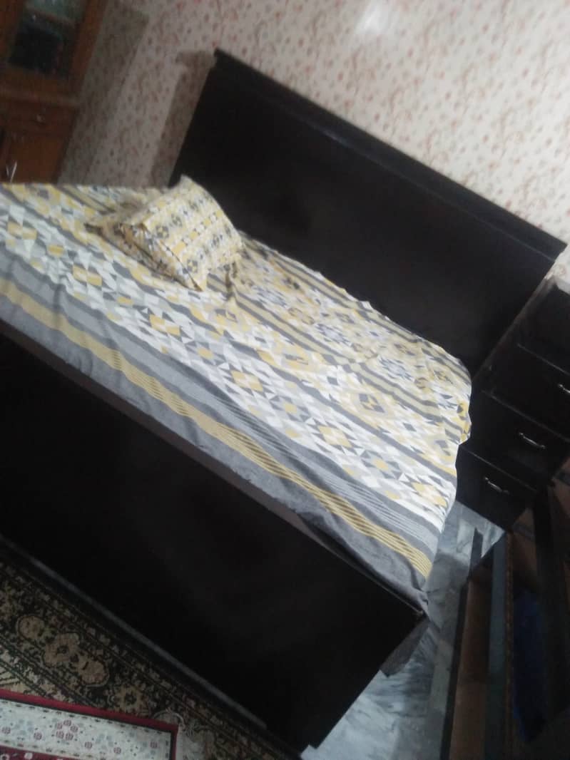 Bed Mattress 2side tables and dressing Table with Mirror 1