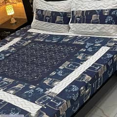 3 pcs patchwork cotton sotton double bedsheet