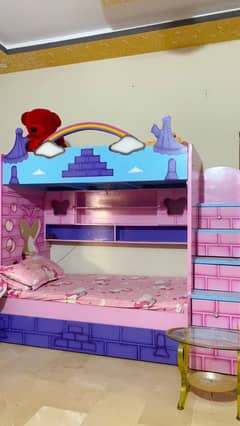 Bunk bed + almari +dreasing