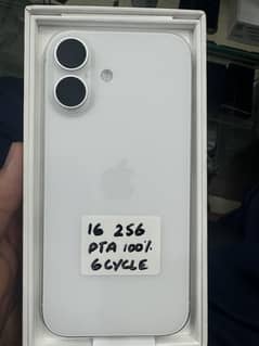IPHONE 16 256GB PTA WHITE 6 CYCLE 100 HEALTH