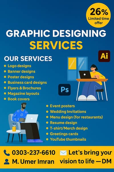 Graphic designing services available at affordable rates