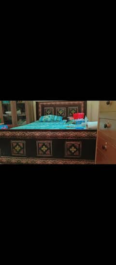 Wooden bed with New Spring Mattress