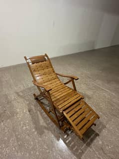 Premium Bamboo Recliner Chair- Foldable with Head & Foot Rest