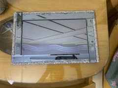 silver glitter glass tray