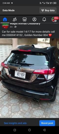Honda vezel for sale 14/17 model with goldan nomber 804