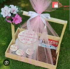 wooden craft gift basket