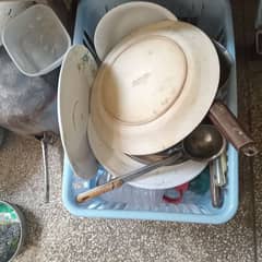 all Kitchen stuff | cooler | pan | karahi | bucket | plates |