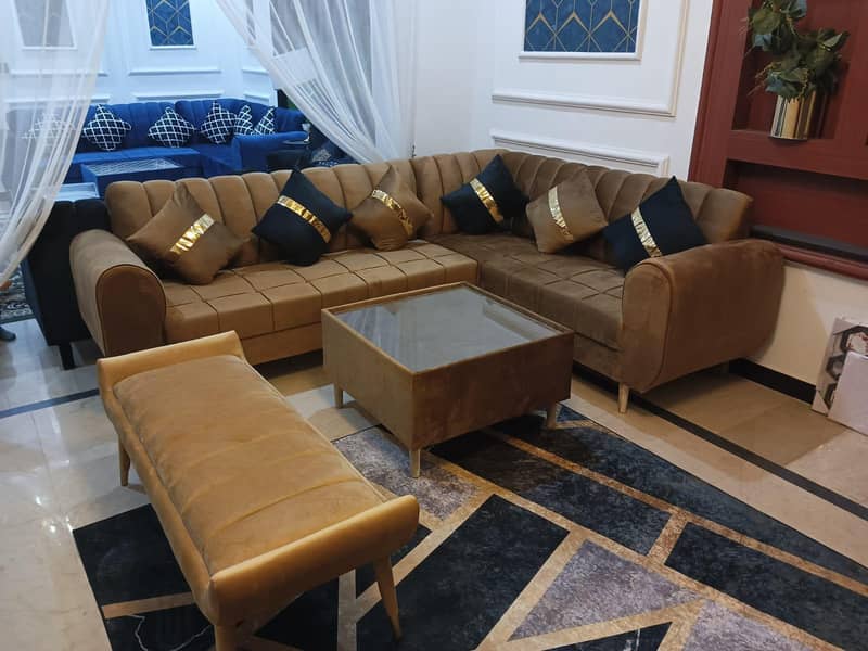 L shape sofa with central table 1