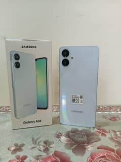 samsung a06 4 64 white colour 12 month warranty  with box and cable