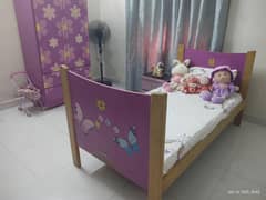 kids lovely bed, cupboard /wardrobe less used