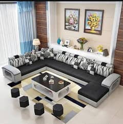 L shape sofa / 8 seater sofa set/ wooden set/corner sofa