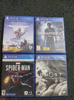 Ghost of tsushima, uncharted 4, horizon zero dawn, spiderman miles mor