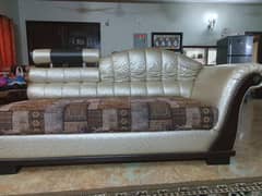 L shaped Sofa set golden