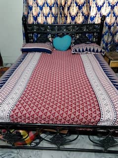 Iron bed with free curtains
