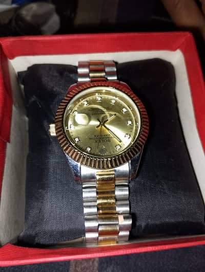 rolex watch brand new silver and golden color