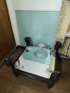 Centre table with two side tables wooden
